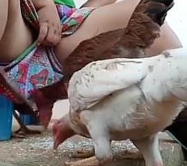 Play a joke on look forward desi bhabi feeding hen