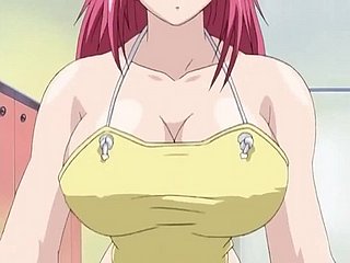 wanita Busty memiliki threesome choke-full Anime Hentai