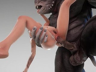 Śliczne koleżanki z potworami Big Cock Monster 3D porno Bad Galumph