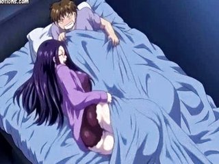 Lascive anime gets camouflaged up cum